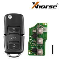 XHORSE VVDI2 XKB501EN Volkswagen B5 Type Wire Remote Key 3 Buttons X001-01 for VVDI Key Tool 5pcs/lot